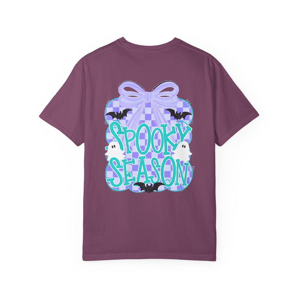 Spooky Season Ghost Tee Lavender Bow Halloween T Shirt
