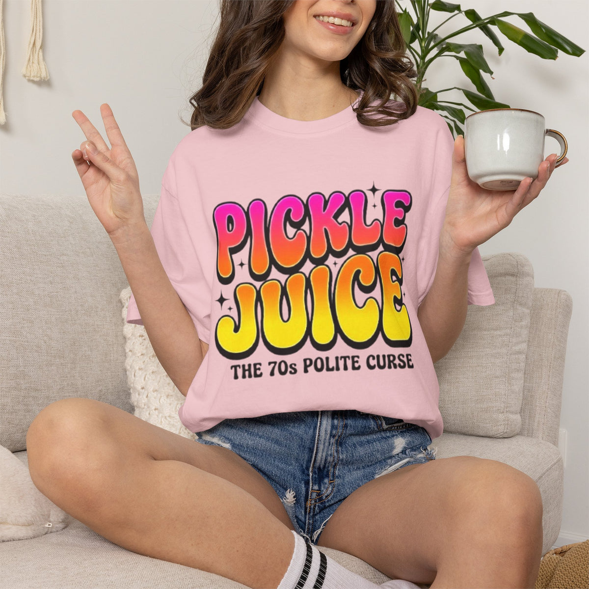 Pickle Juice Retro T-Shirt The 70s Polite Curse Vintage Graphic Tee