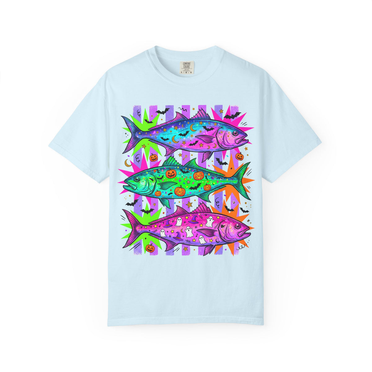 Bright Halloween Tropical Mackerel T-Shirt — Colorful Surf & Beach Fish Graphic Tee