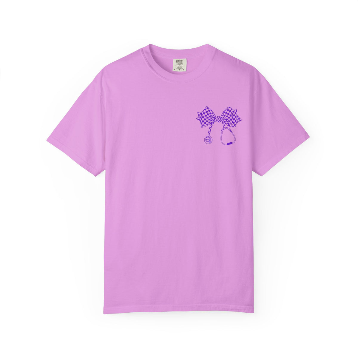 Nurse Stethoscope Bow T Shirt Checkered Medical Ribbon Tee