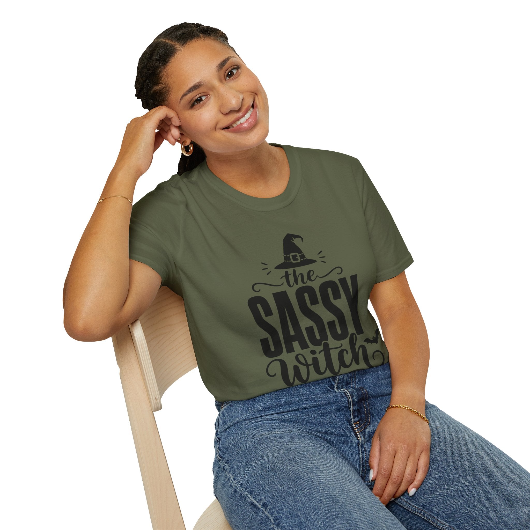 Sassy Witch T Shirt Halloween Graphic Tee with Witch Hat