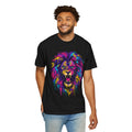 Colorful Roaring Lion T Shirt Vibrant Neon Animal Graphic Tee