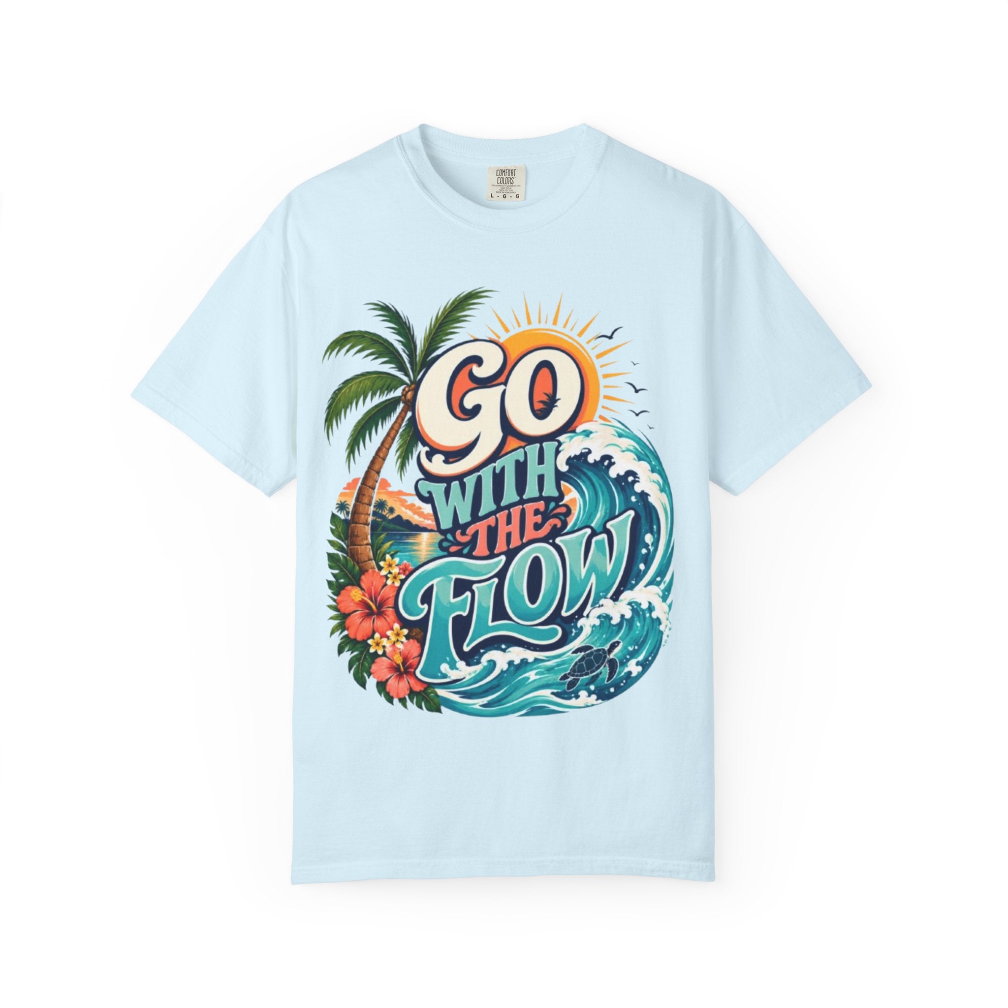 Go With The Flow T-Shirt Tropical Surf Graphic Tee