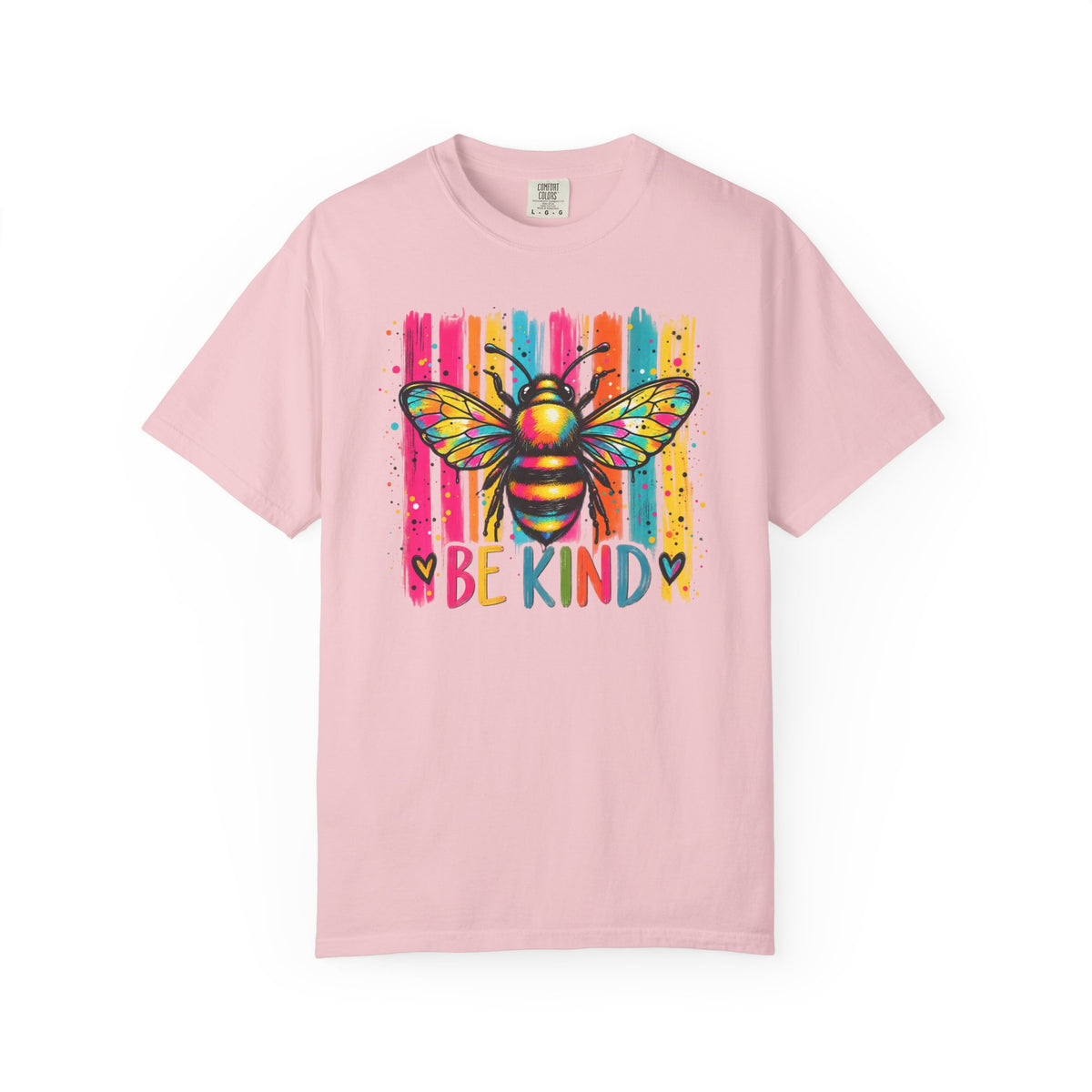 Bee Kind T Shirt Colorful Retro Striped Graphic Tee