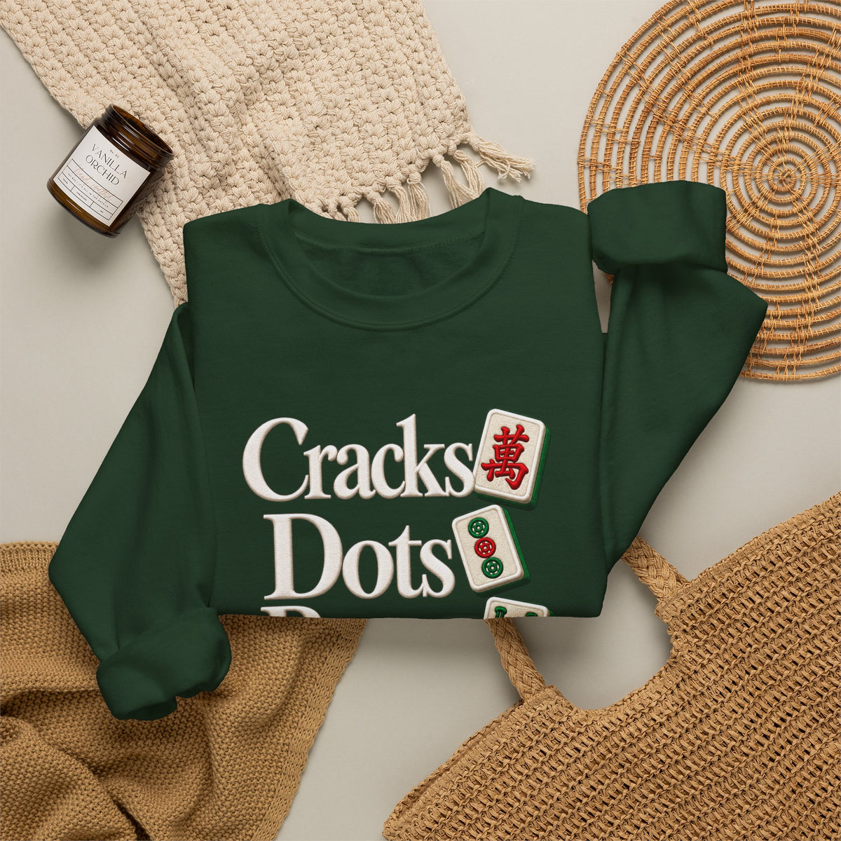 Cracks Dots Bams Mahjong Sweatshirt, Funny Mahjong Shirt, Mahjong Lover Gift, Mahjong Game Night Crewneck, Mahjong Club Apparel