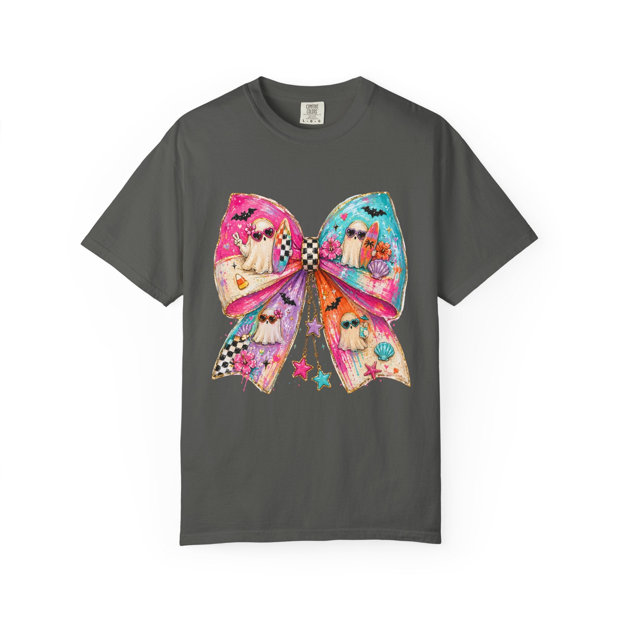 Colorful Bow Graphic T Shirt Cute Rainbow Bow Design