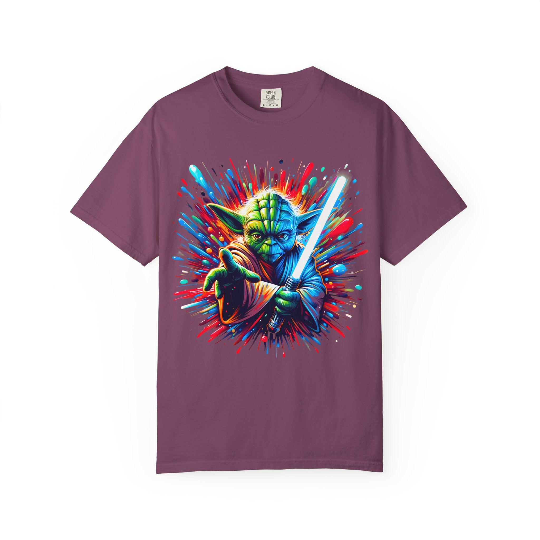 Yoda Neon Splash T Shirt Colorful Jedi Lightsaber Tee