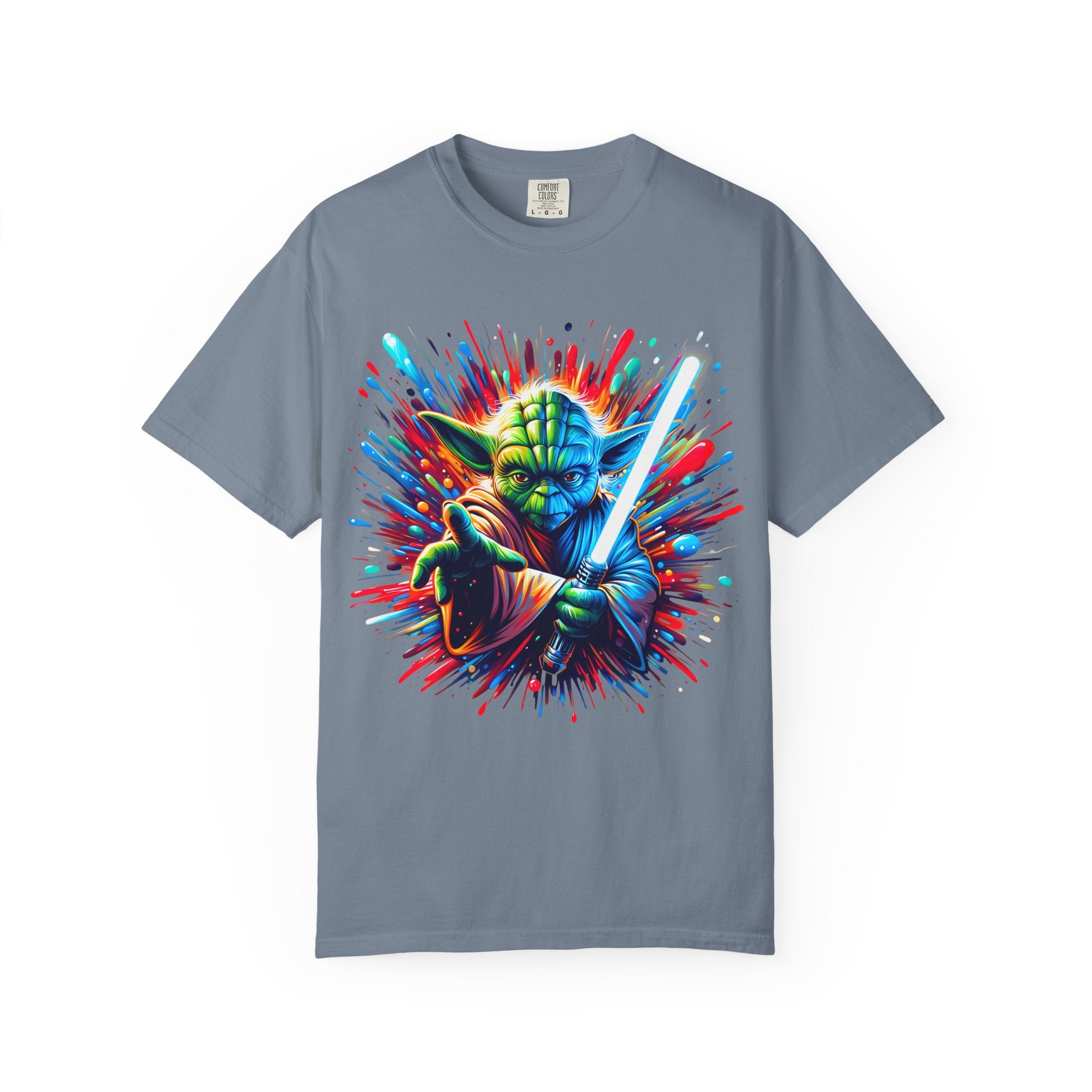Yoda Neon Splash T Shirt Colorful Jedi Lightsaber Tee