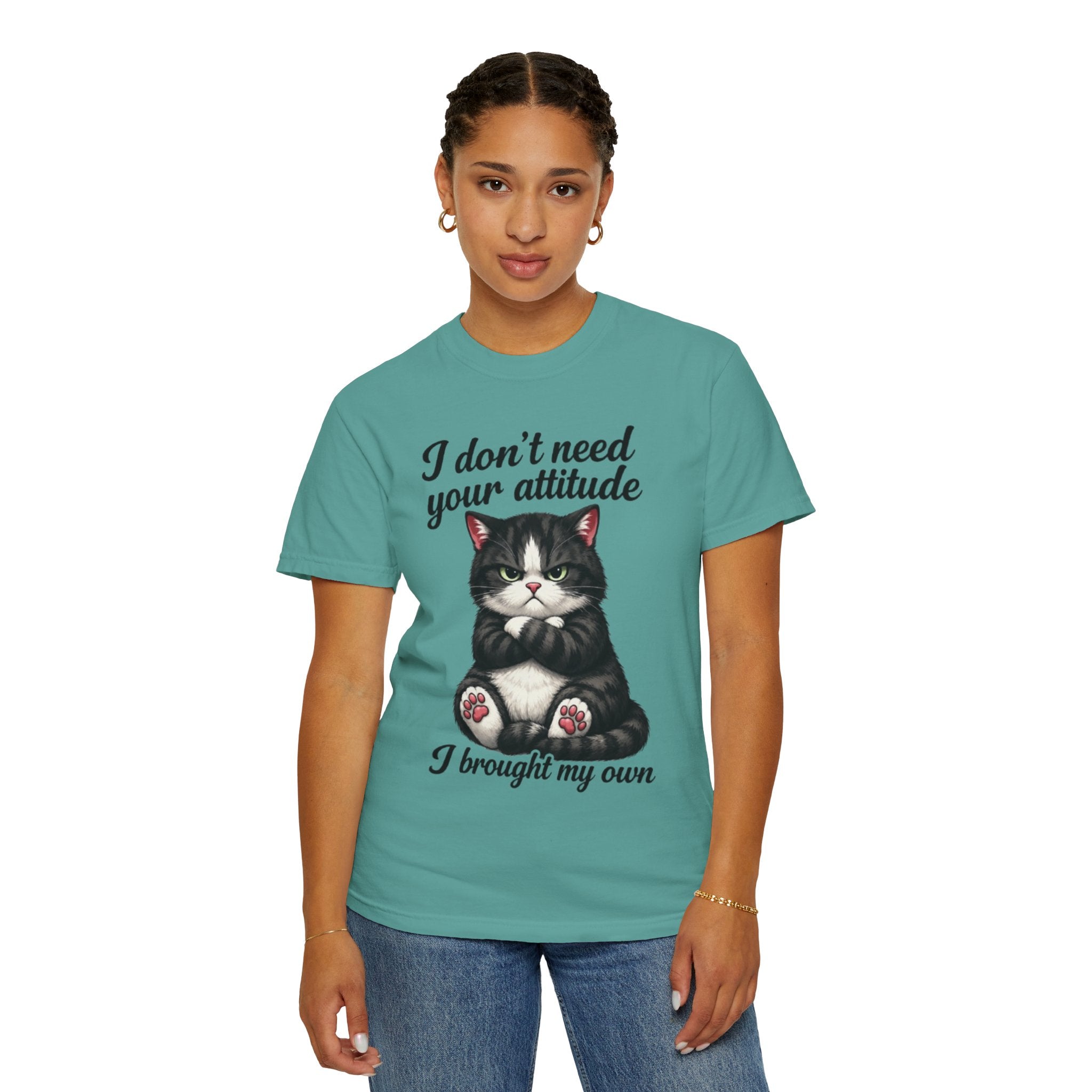 Cat Attitude T-Shirt I Don't Need Your Attitude I Brought My Own Funny Cat Tee