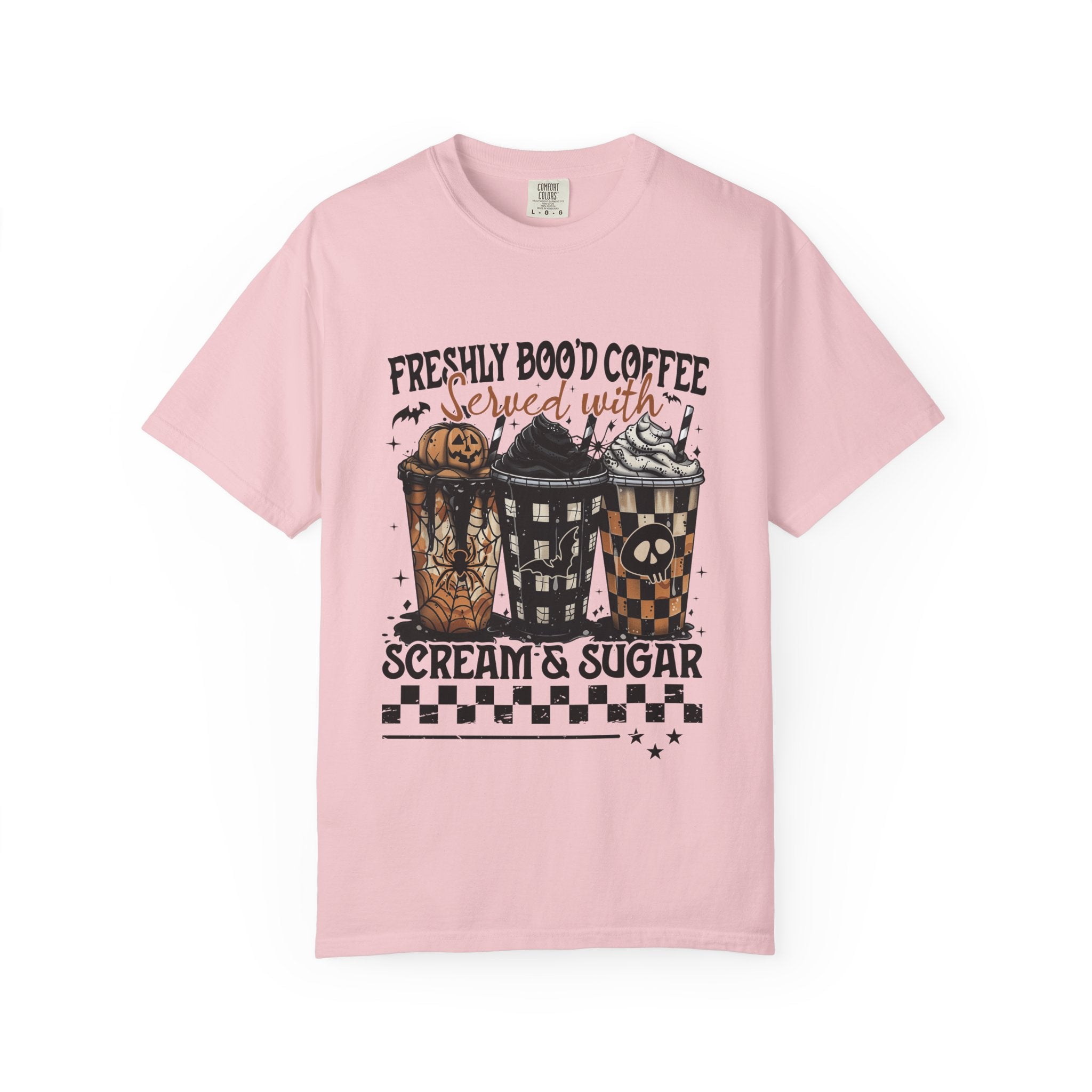 Coffee and Candy Halloween T Shirt Freshly Boo d Coffee Served with Scream and Sugar