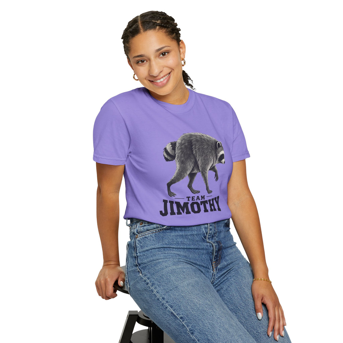 Team Jimothy Raccoon Garment Dyed Tee Shirt Vintage Wildlife Graphic Tee