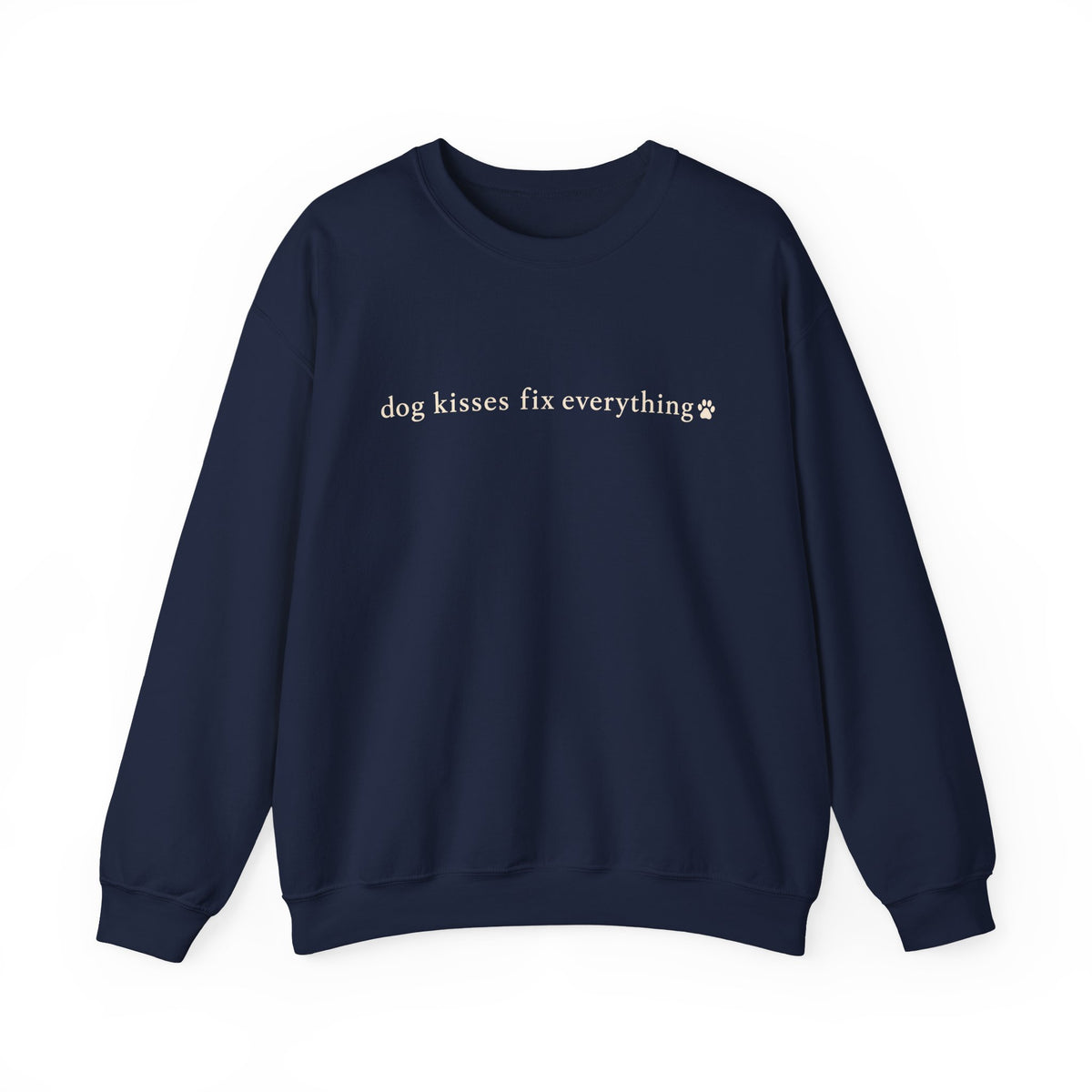 Dog Kisses Fix Everything Sweatshirt, Minimalist Dog Mom Crewneck, Cute Dog Lover Gift, Cozy Pet Mom Sweater, Christmas Gift for Dog Lovers
