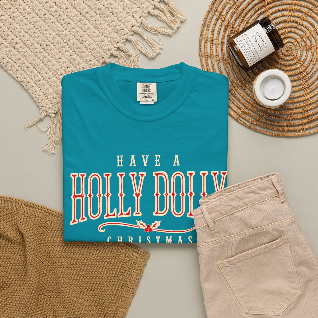Have a Holly Dolly Christmas Shirt, Western Christmas Tee, Country Christmas Shirt, Retro Holiday T-Shirt, Southern Christmas Gift