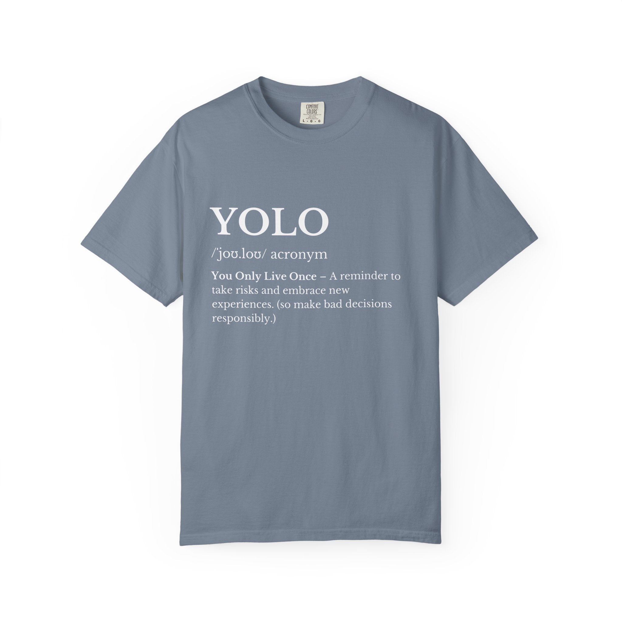 YOLO Definition T Shirt Minimalist Typography Graphic Tee