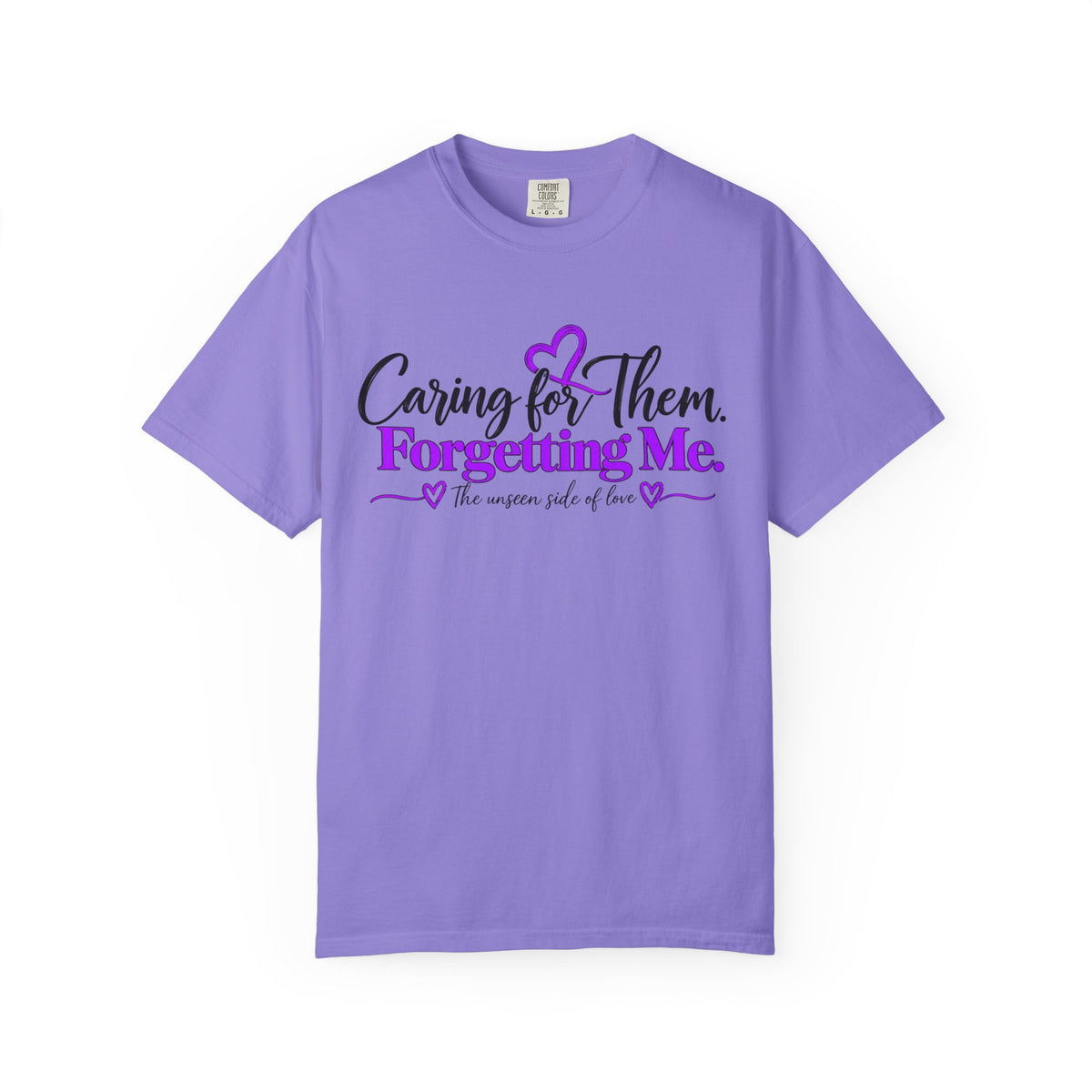 Caring for Them Forgetting Me T shirt | Alzheimer Awareness Purple Ribbon
