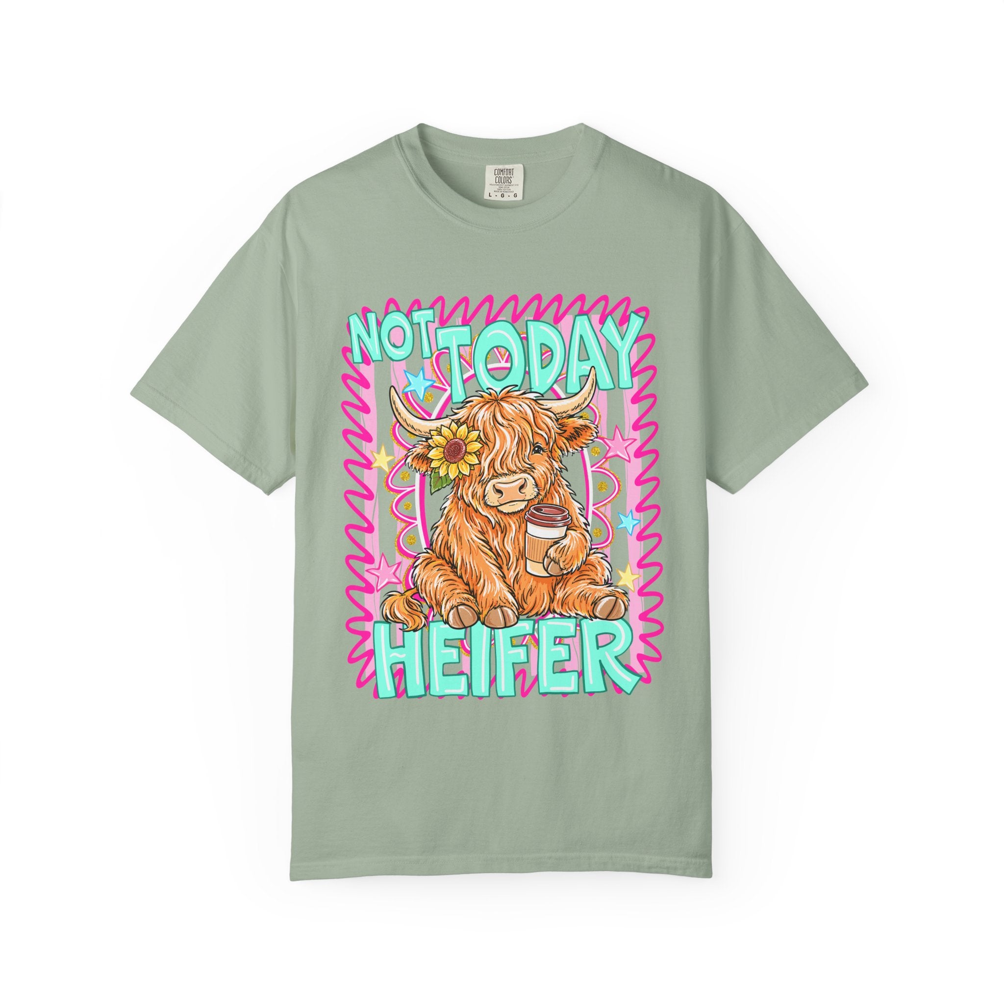 Not Today Heifer T Shirt Cute Highland Cow Graphic Tee