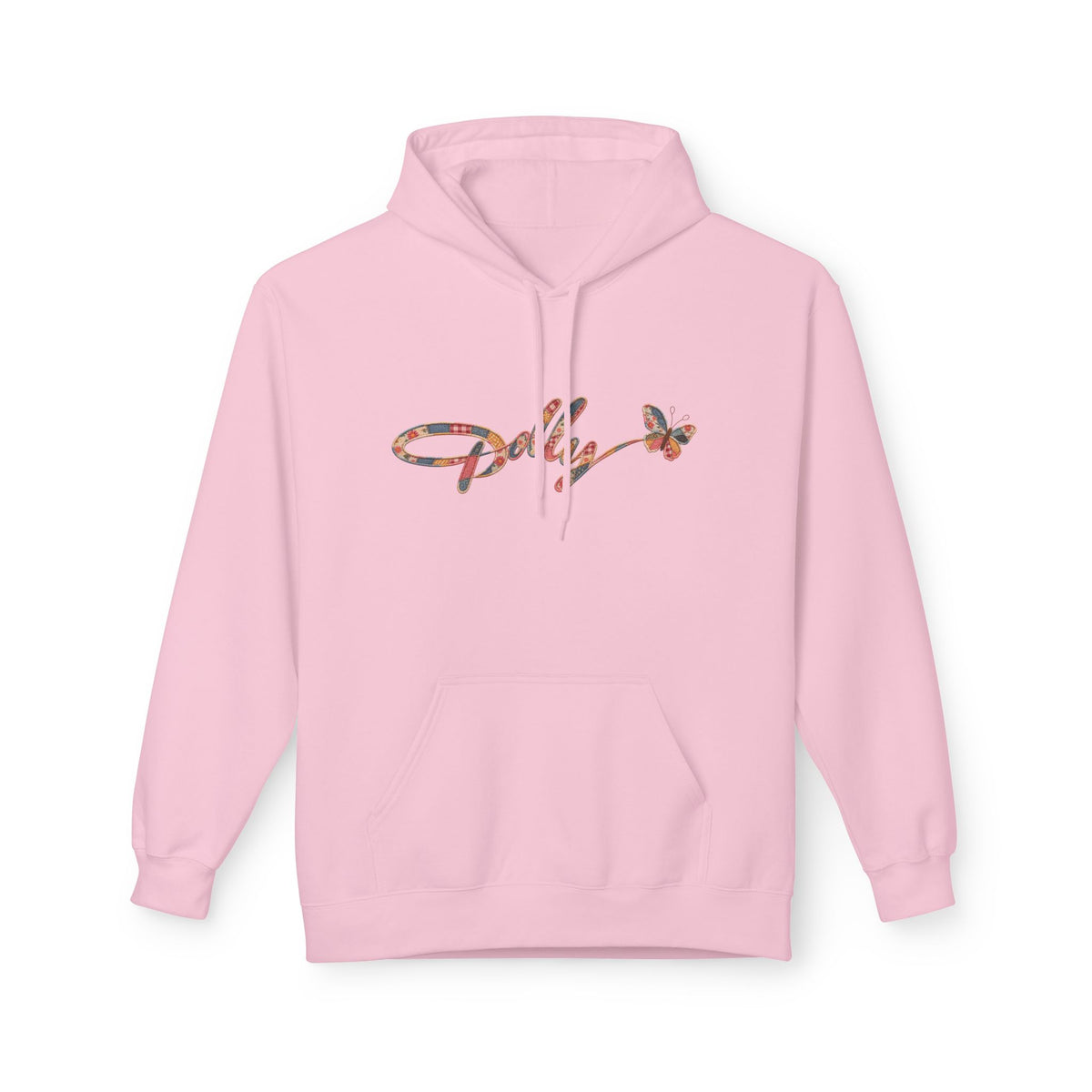 Dolly Patchwork Script Hoodie Womens Butterfly Signature Pullover