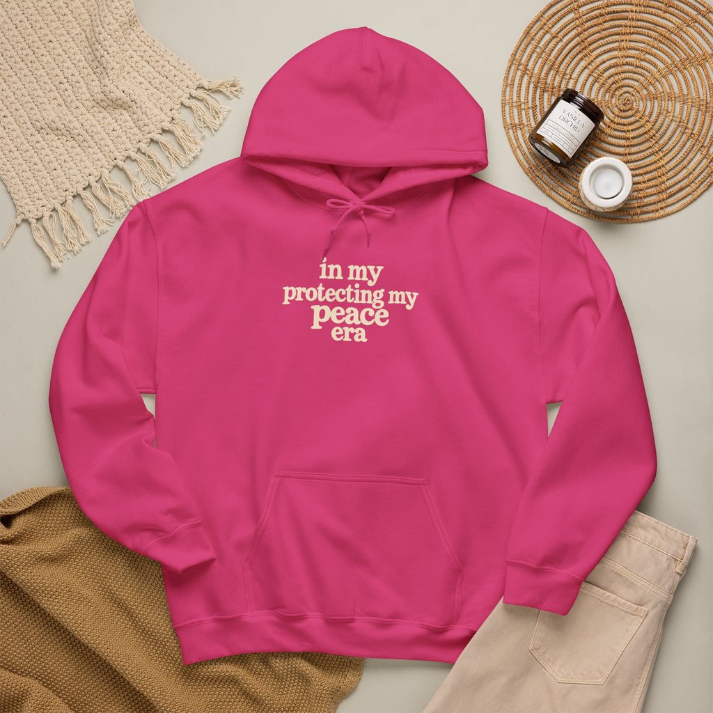 In My Protecting My Peace Era hoodie | white minimalist script sweatshirt