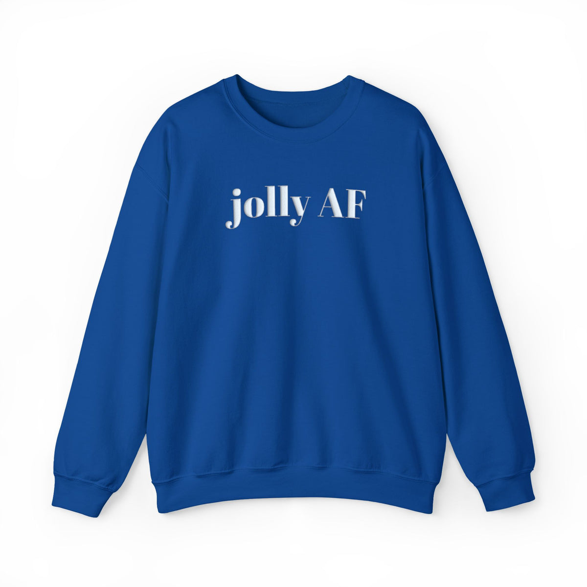 Jolly AF Puff Print Sweatshirt, Funny Christmas Crewneck, Sarcastic Holiday Sweater, Minimalist Christmas Shirt, Gift for Her