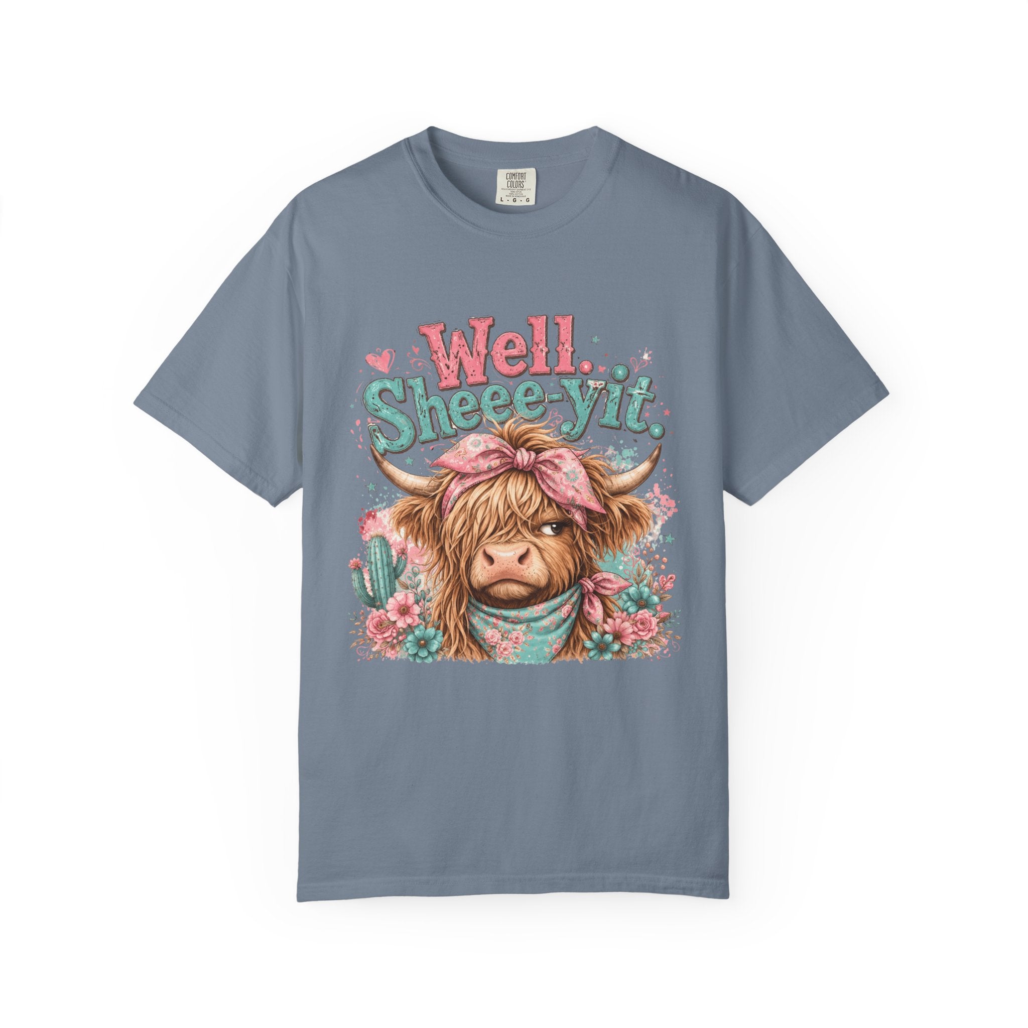 T-Shirt Well Sheey it Cute Highland Cow Graphic Tee