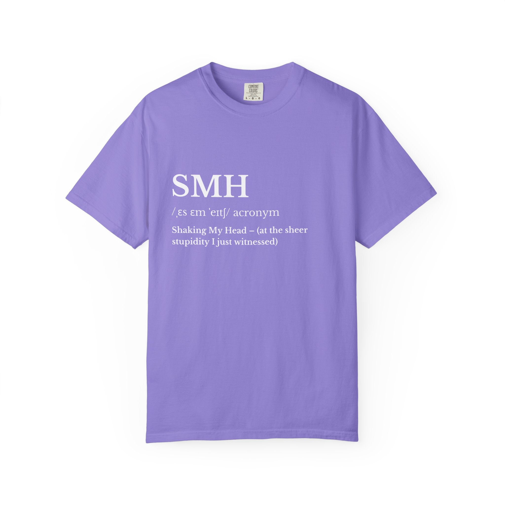 SMH Classic White T Shirt Unisex Garment Dyed Crew Tee