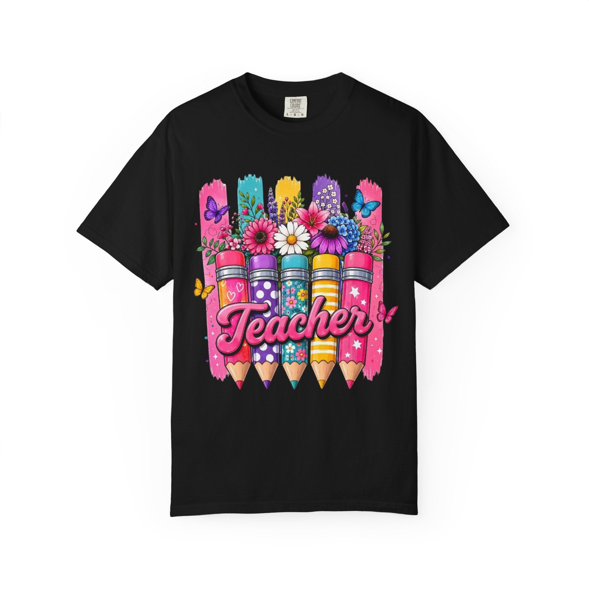 Teacher Pencil Bouquet T Shirt Colorful Floral Back to School Gift