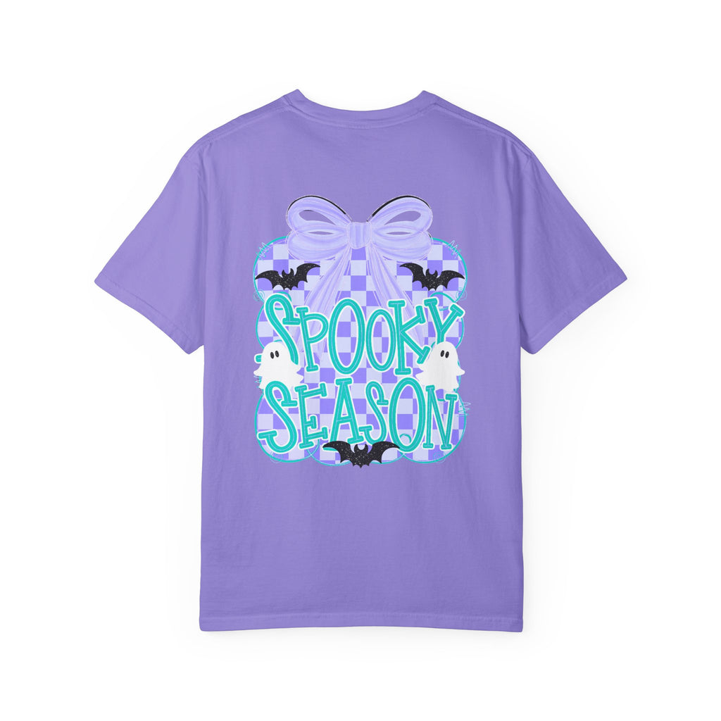 Spooky Season Ghost Tee Lavender Bow Halloween T Shirt