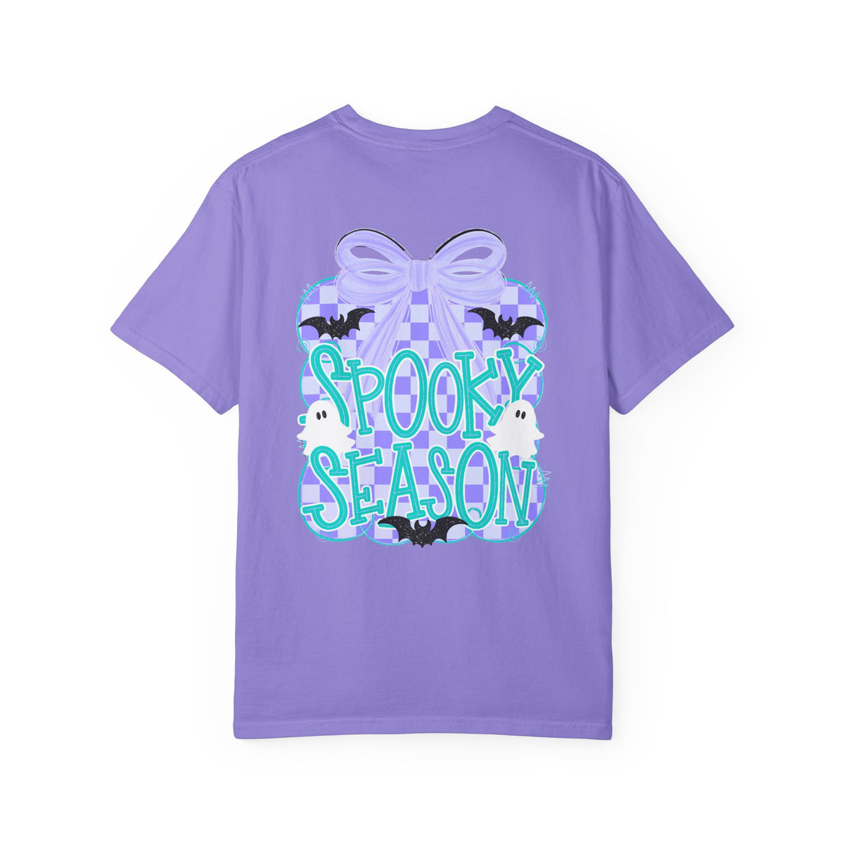 Spooky Season Ghost Tee Lavender Bow Halloween T Shirt