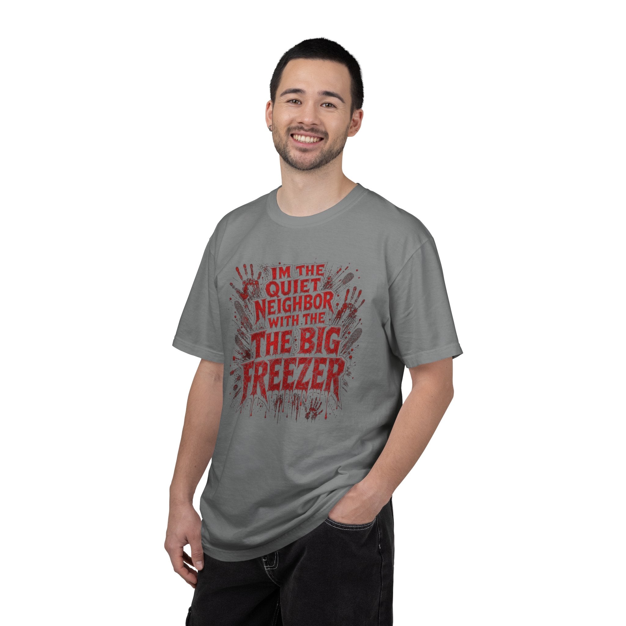 T-Shirt Im the Quiet Neighbor with the Big Freezer Horror Graphic Tee