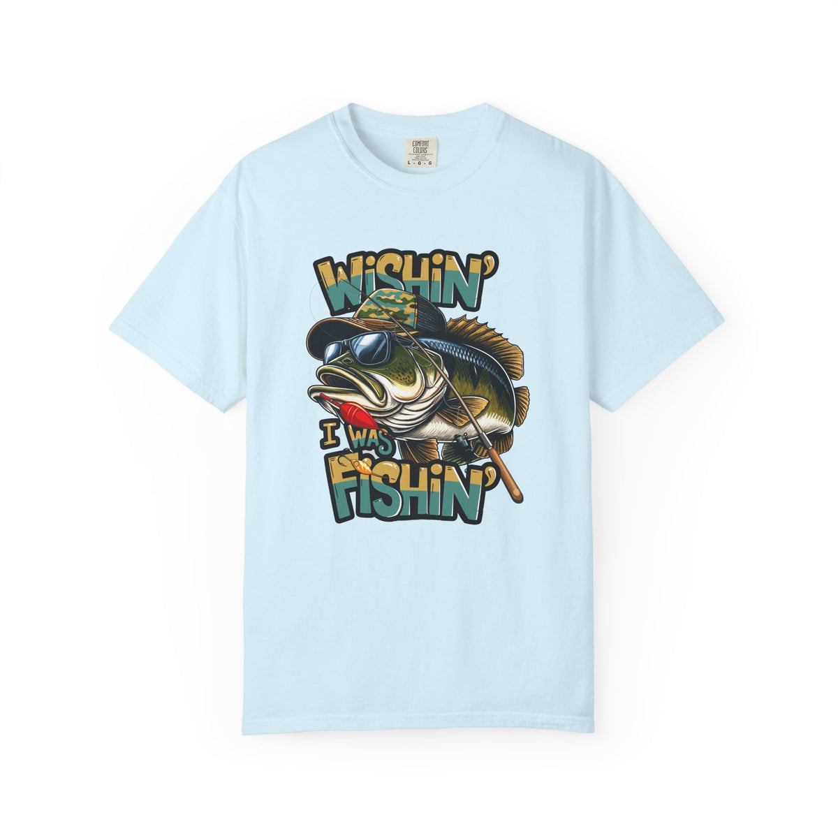Fishing Graphic T Shirt Wishin Was Fishin Vintage Bass Tee
