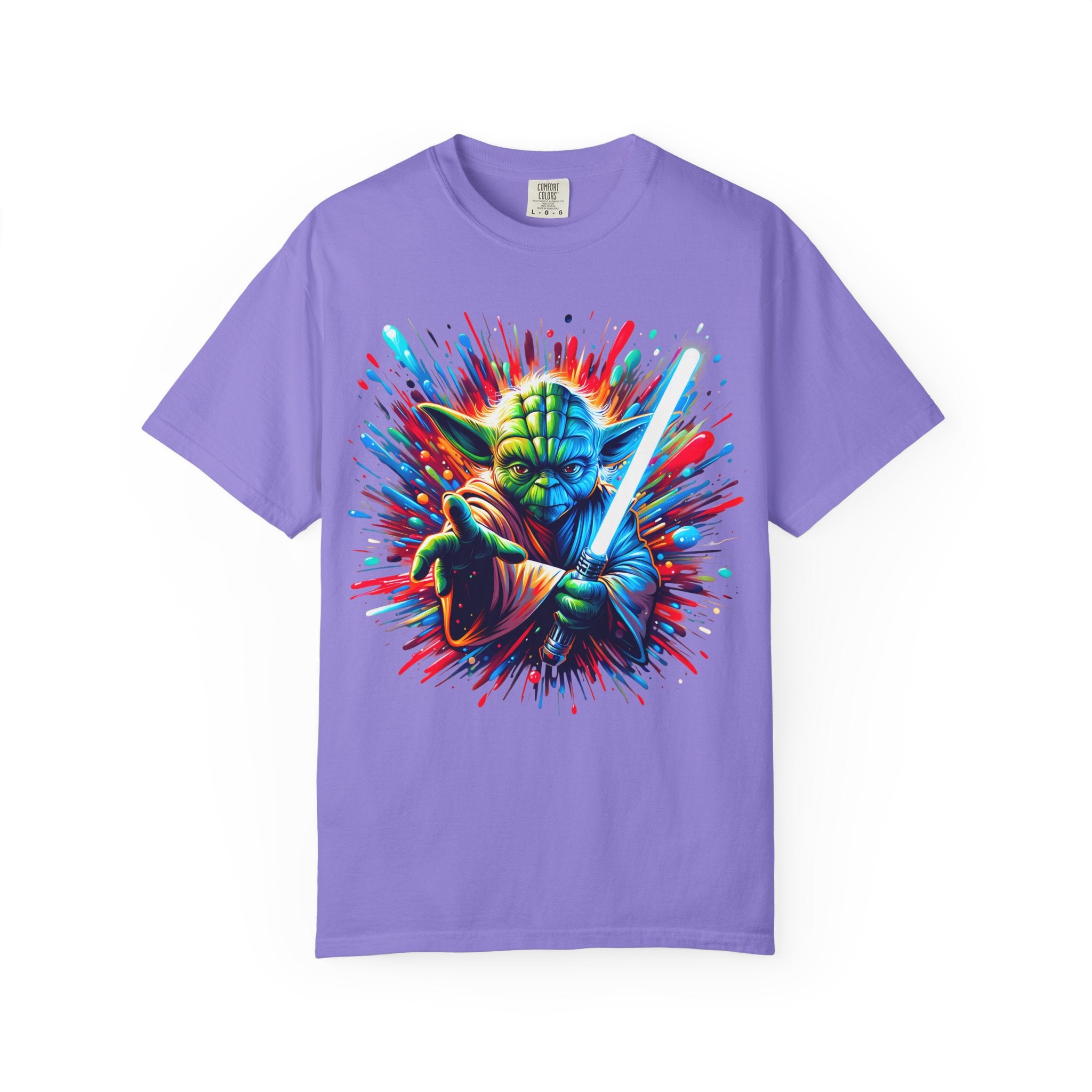 Galaxy Warrior T Shirt Color Splash Lightsaber Art