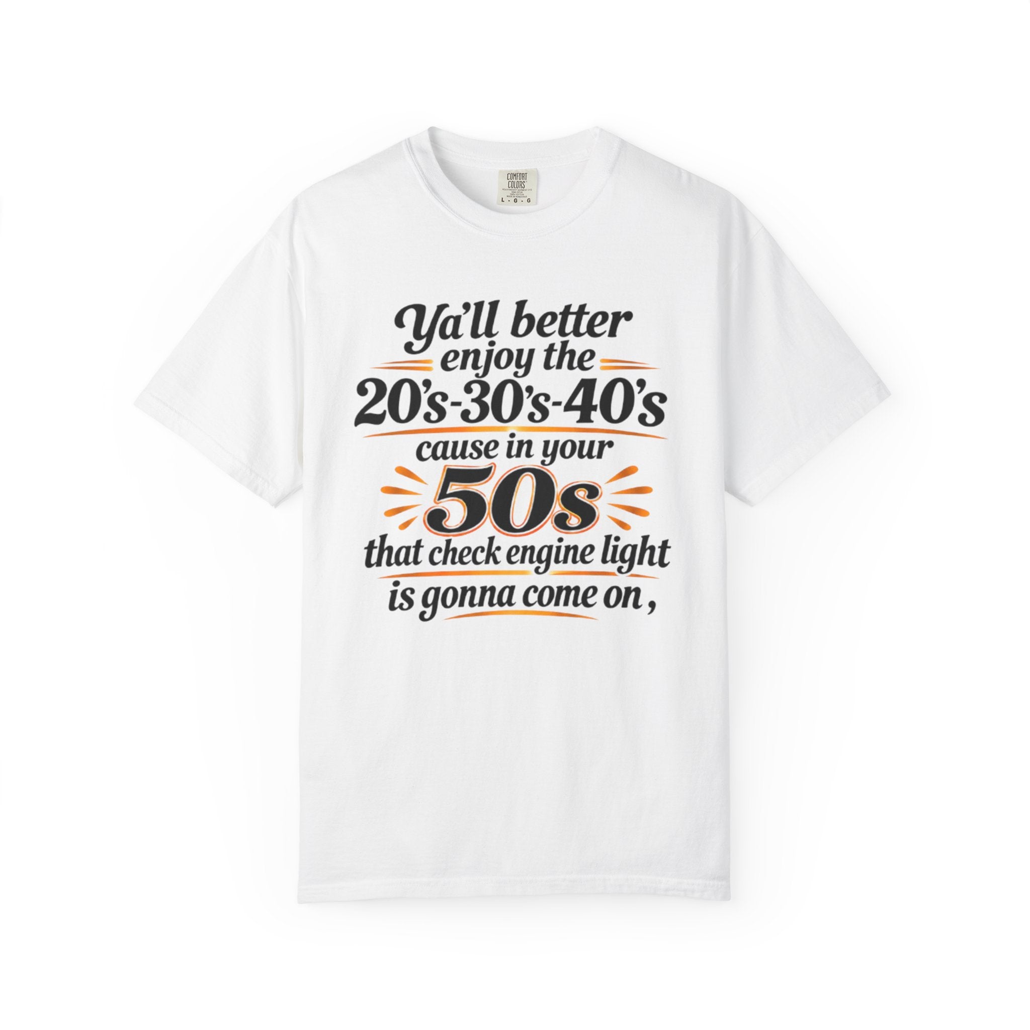 Funny Check Engine Light 50s Retirement T-Shirt