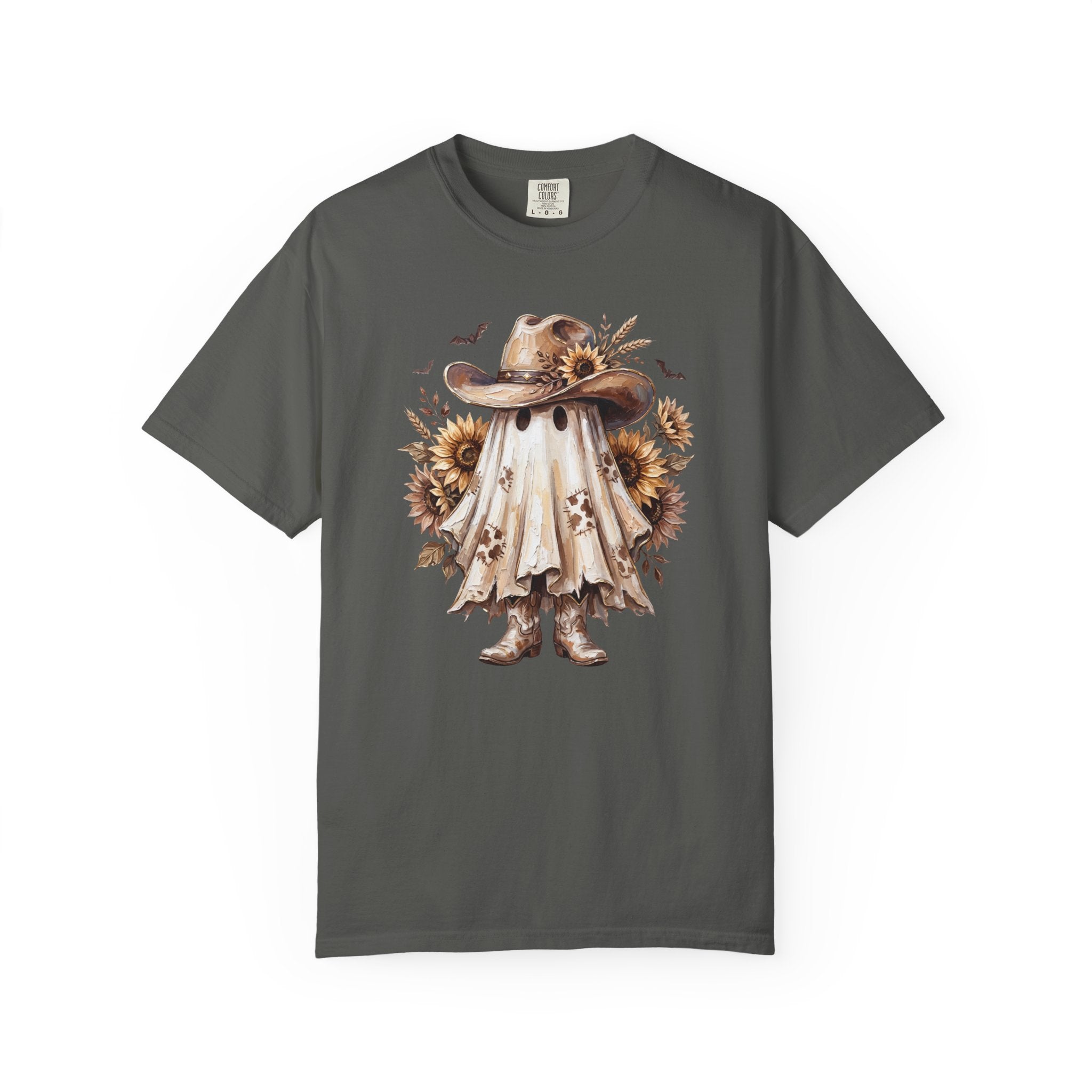 Ghost Cowboy T Shirt Cute Sunflower Halloween Tee
