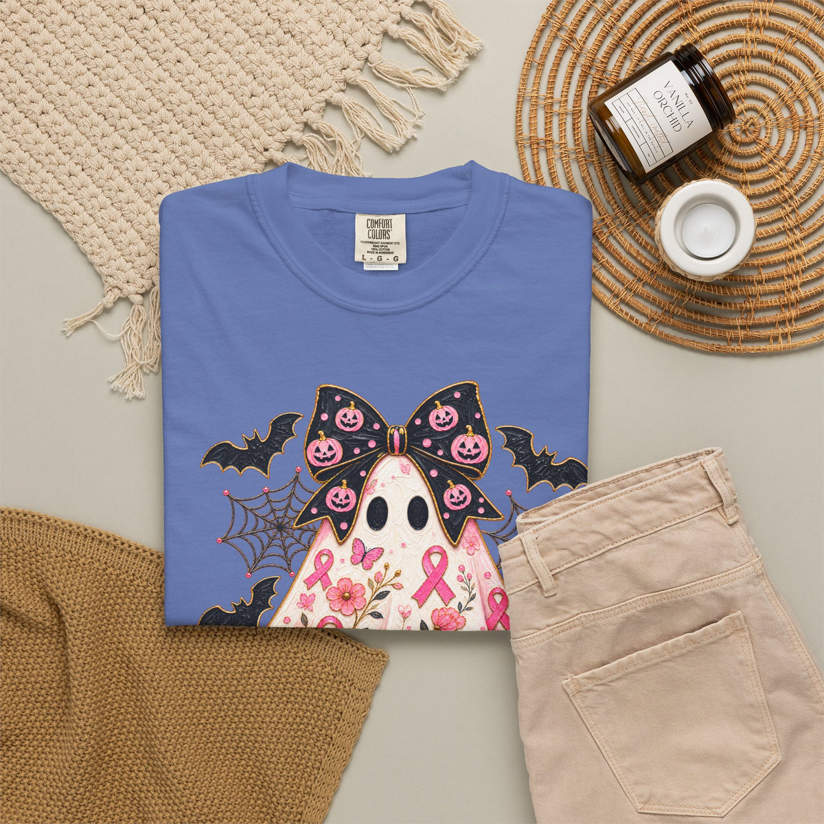 Pink Ribbon Ghost T shirt | Halloween Breast Cancer Awareness