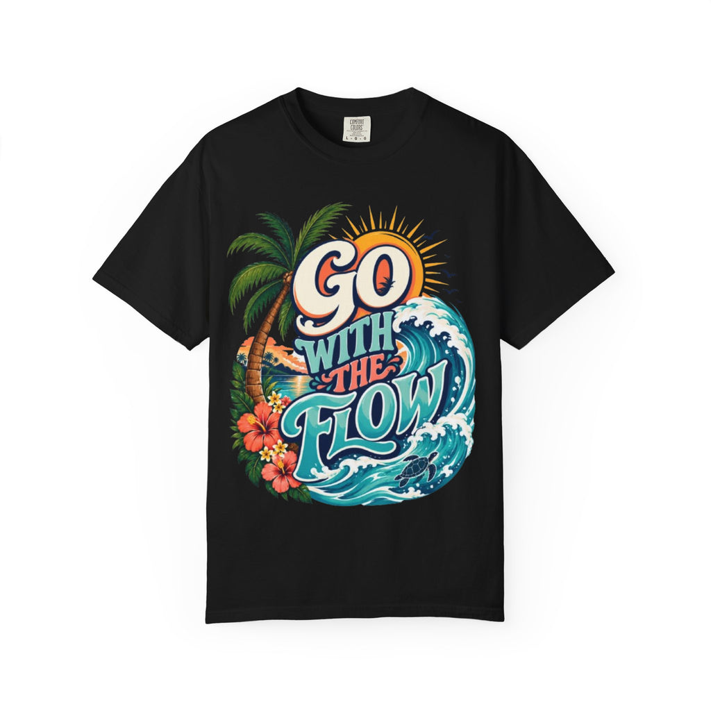 Go With The Flow T-Shirt Tropical Surf Graphic Tee