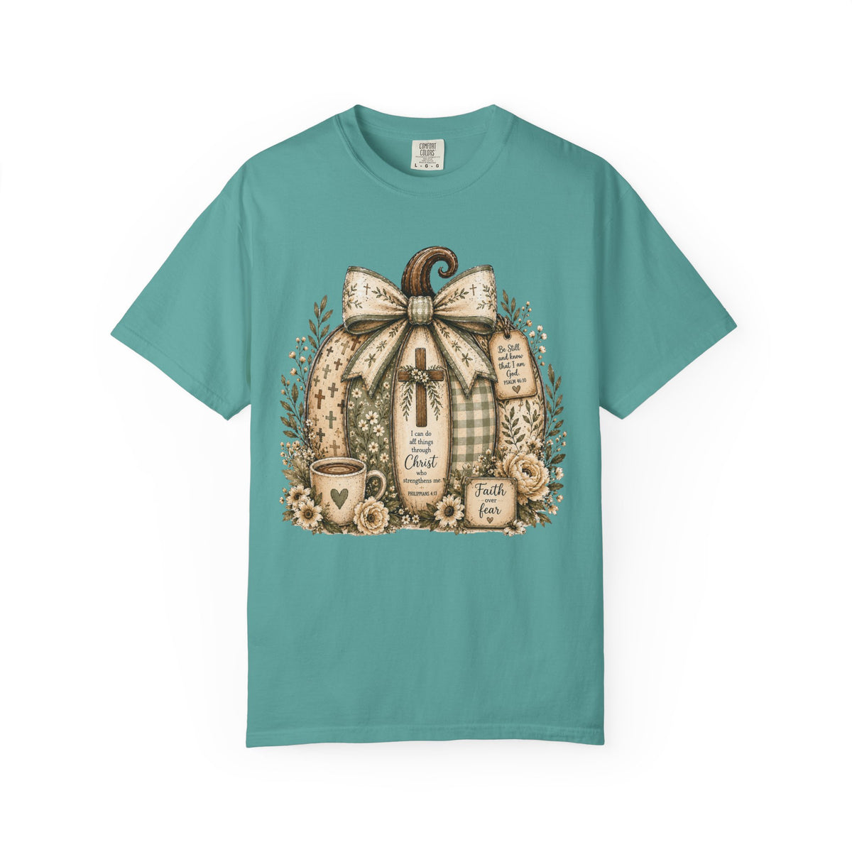 Pumpkin Blessings Tee Rustic Autumn Pumpkin with Grateful Heart Design