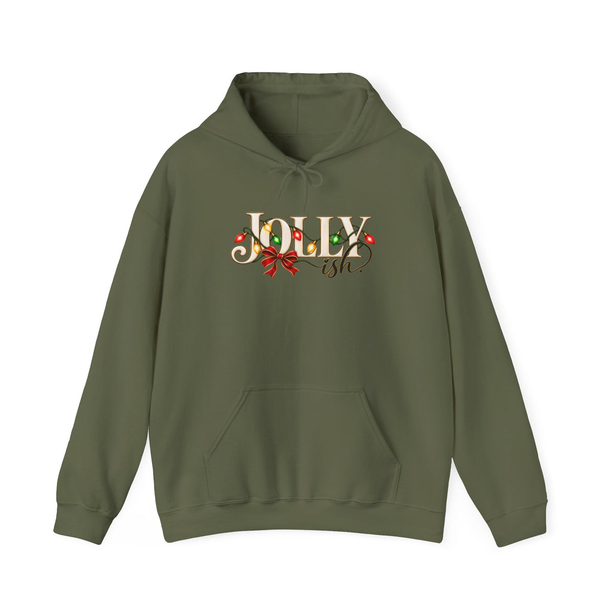 Jolly Ish Christmas Hoodie, Funny Christmas Sweatshirt, Sarcastic Holiday Hoodie, Vintage Christmas Lights, Cute Christmas Gift