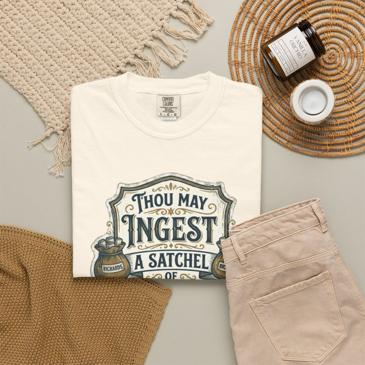 Tee Shirt Thou May Ingest a Satchel of Richards Vintage Apothecary Graphic
