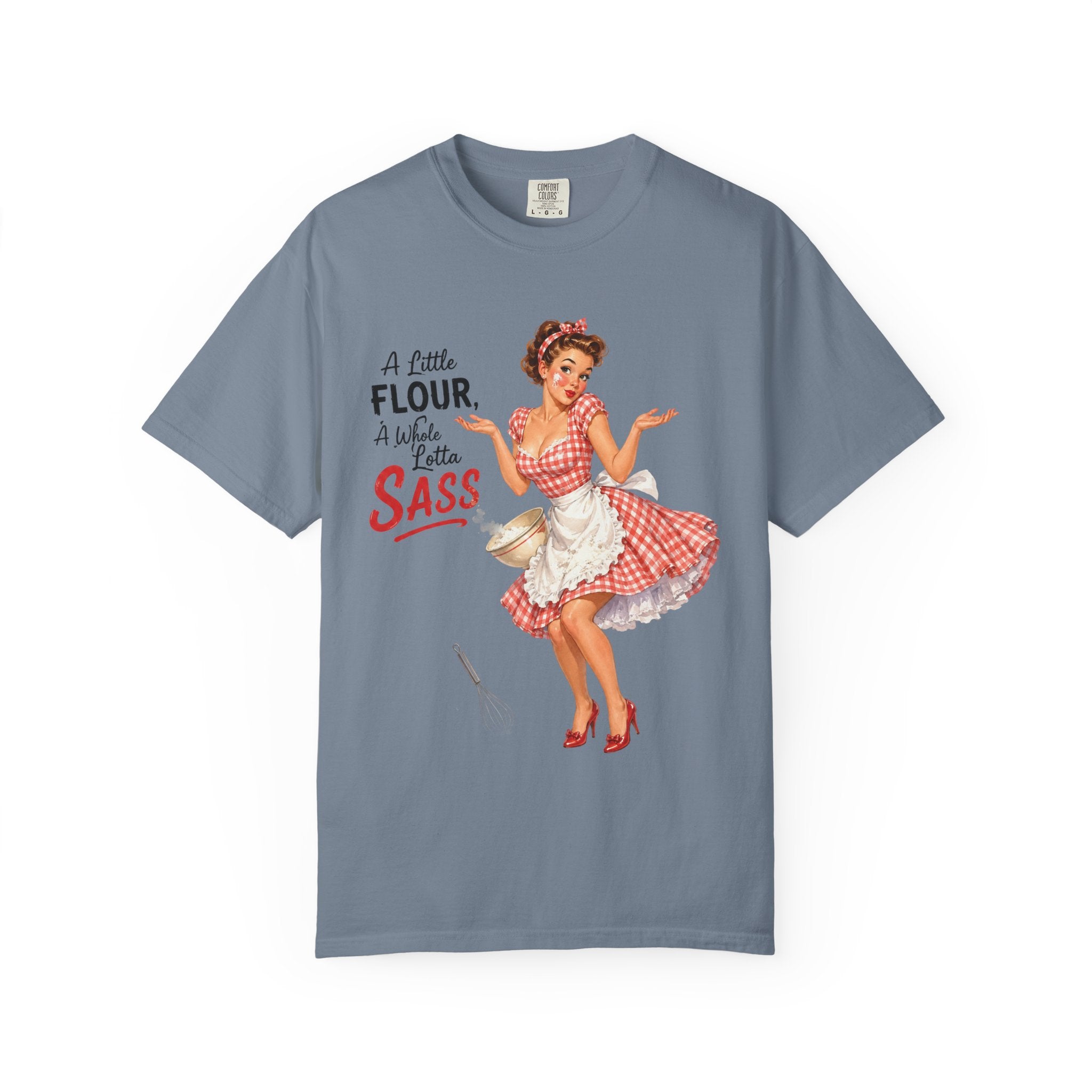 Vintage Pin Up Kitchen T Shirt A Little Flour A Little Sass