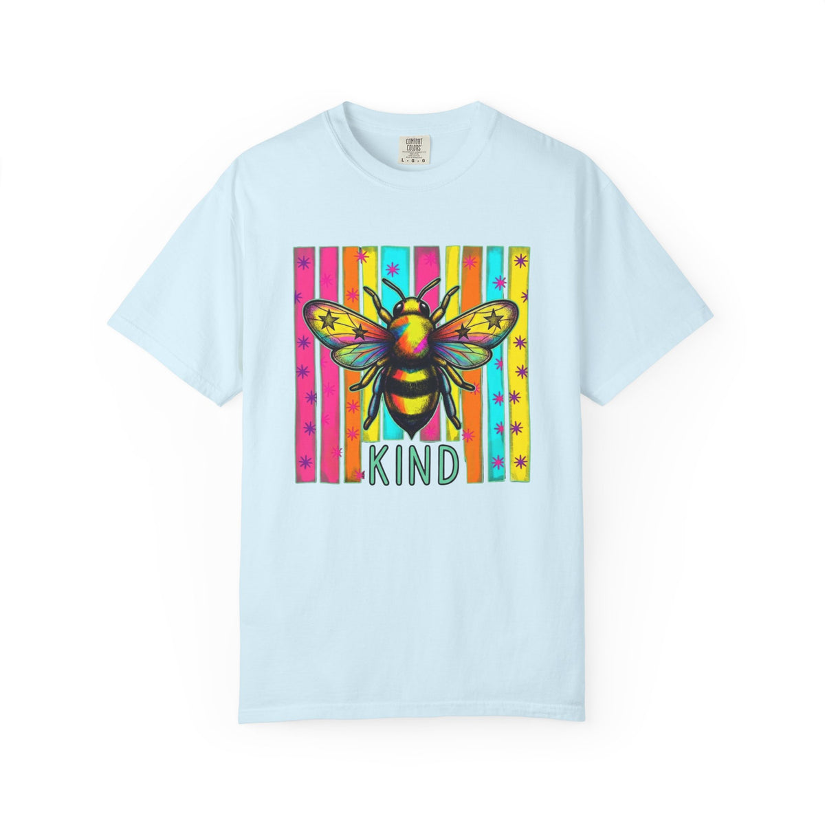 Bee Kind T Shirt Colorful Retro Striped Graphic Tee