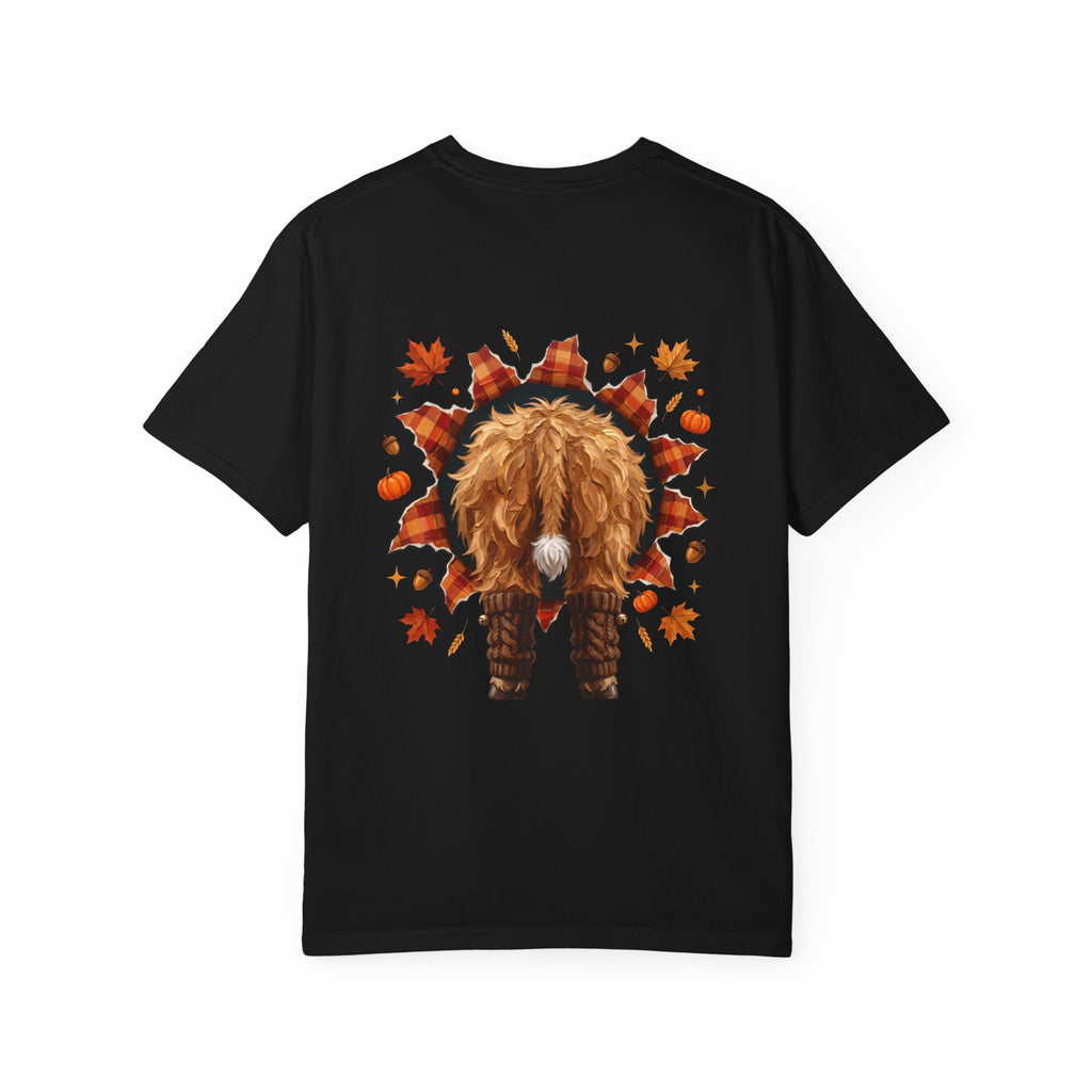 Highland Cow Autumn Tee Shirt Cute Fall Plaid Calf Design