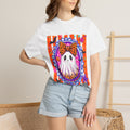 Halloween Ghost Tee Cute Polka Dot Bow Ghost Graphic T Shirt