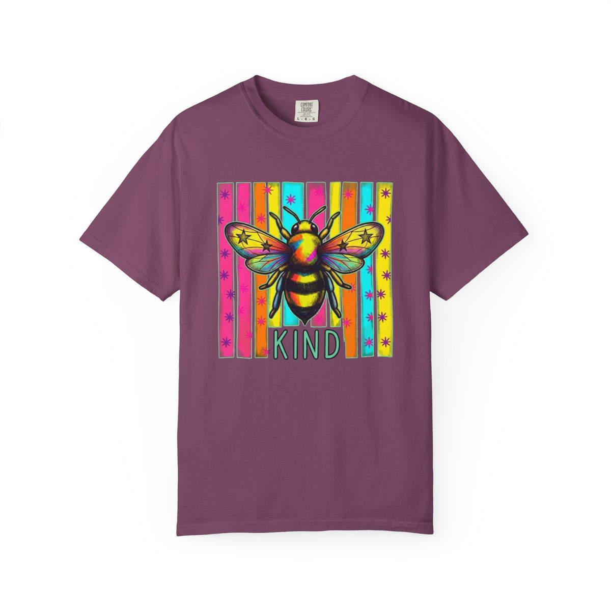Bee Kind T Shirt Colorful Retro Striped Graphic Tee