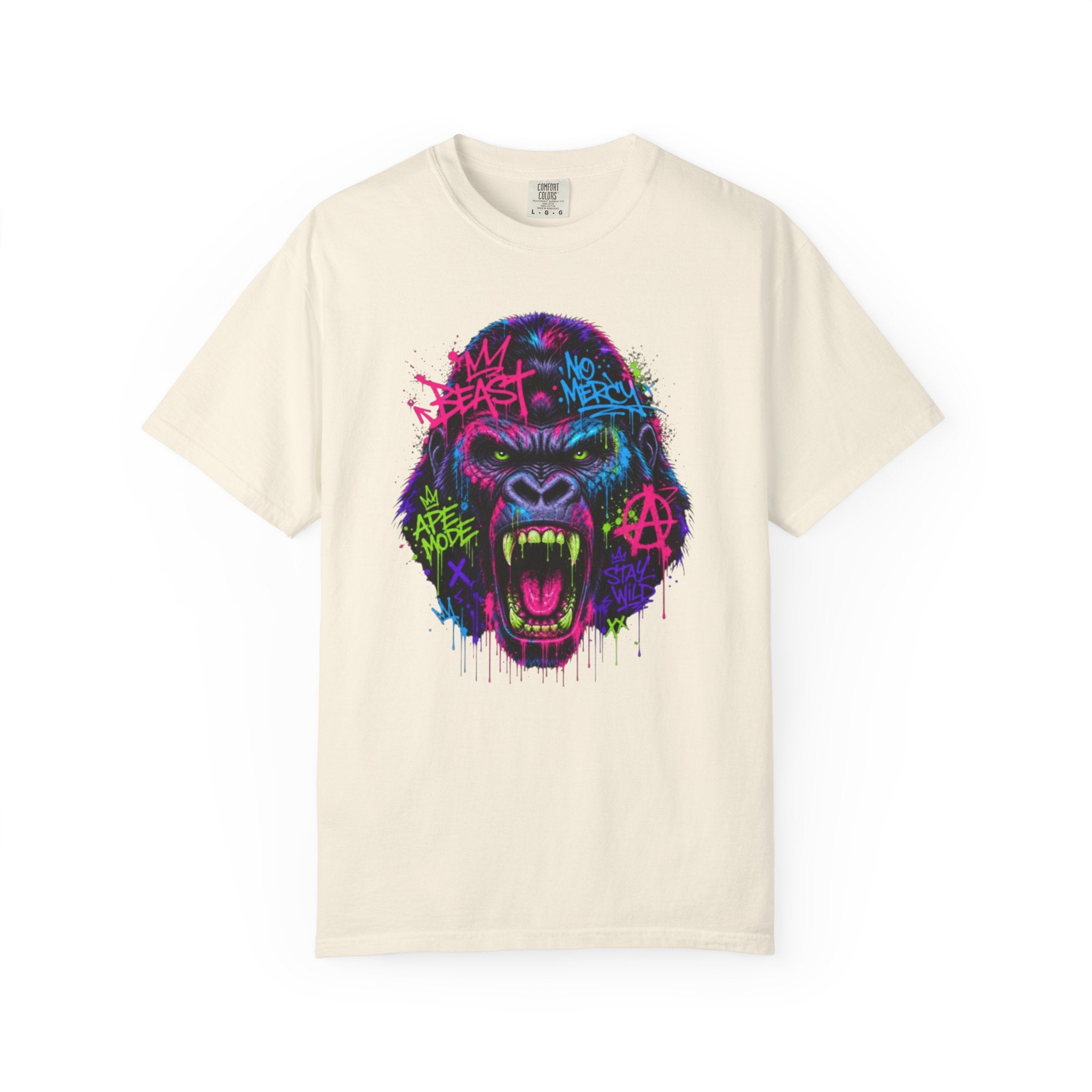 Gorilla Graffiti T Shirt Neon Street Art Ape Design