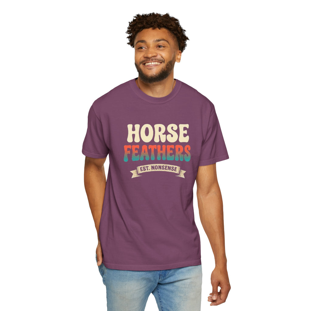 Horse Feathers Graphic T-Shirt Vintage Retro Logo Tee