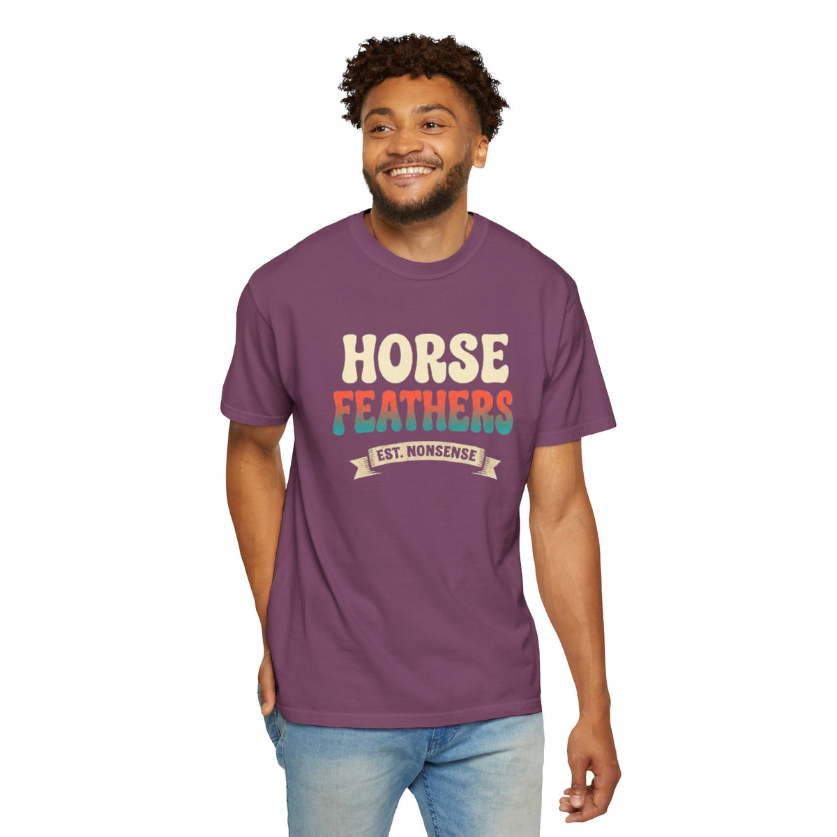 Horse Feathers Graphic T-Shirt Vintage Retro Logo Tee