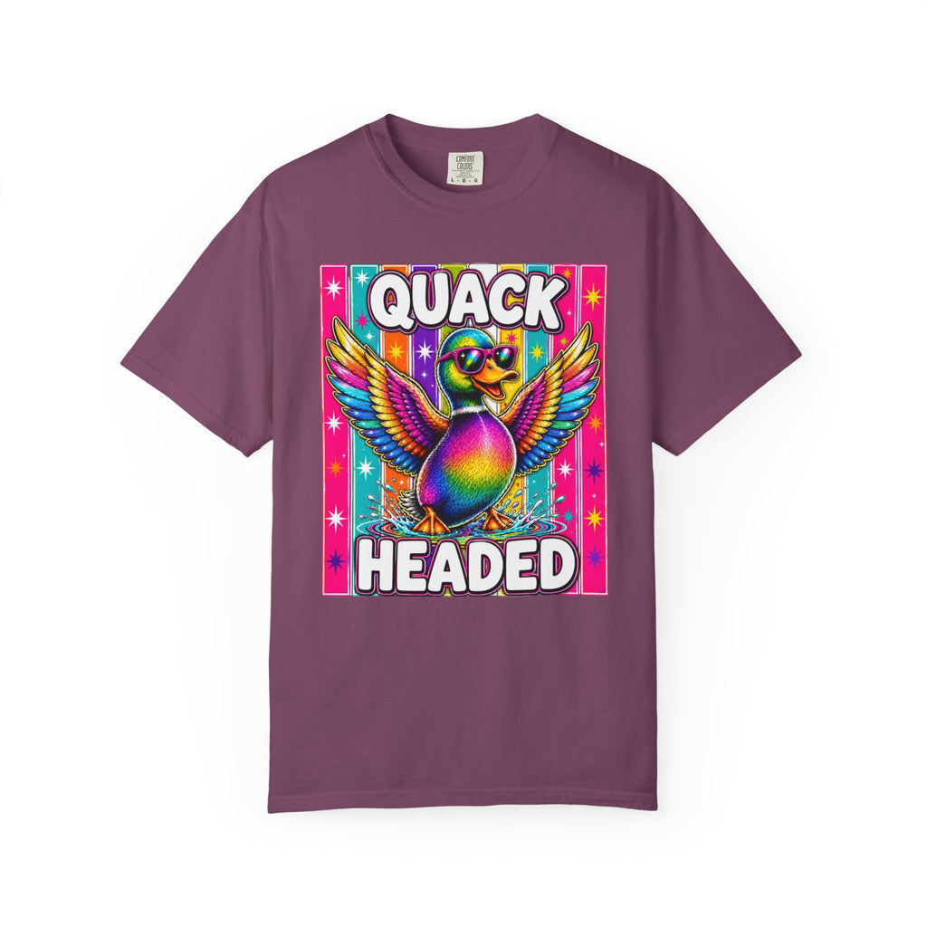 Quack Headed Duck T Shirt Vibrant Retro Rainbow Duck Graphic Tee