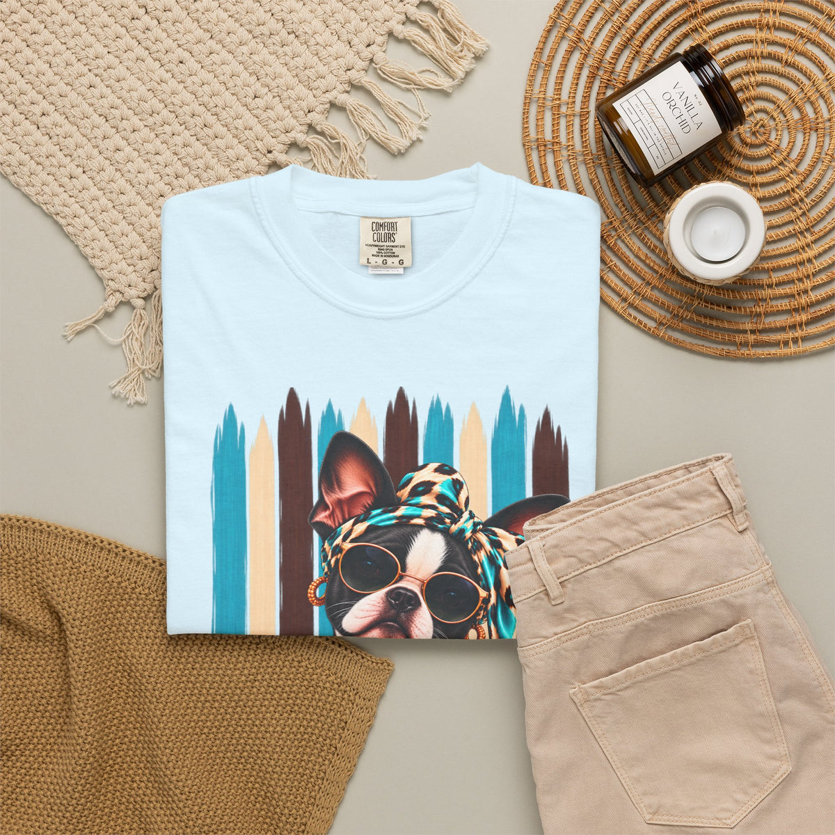 Boston Terrier Shirt, Trendy Dog Mom Tee, Artsy Dog Lover Gift, Comfort Colors T-Shirt, Sassy Boutique Dog Graphic Tee