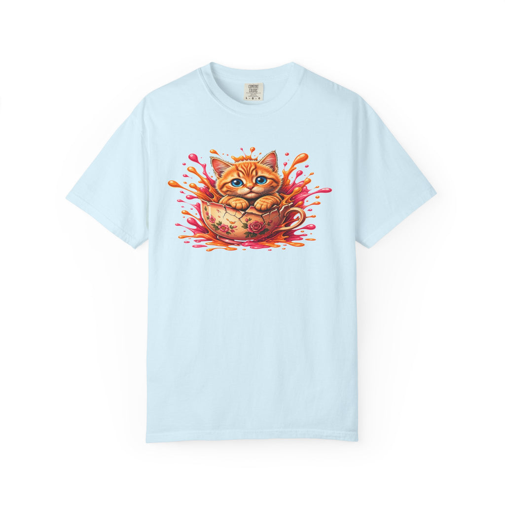 Cat Splash T Shirt Cute Orange Kitten Graphic Tee
