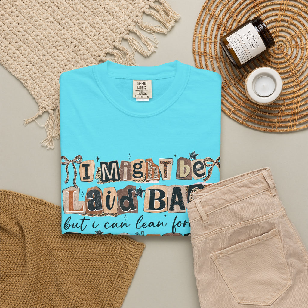 Laid Back but can Lean Forward Real Quick Graphic Tee Casual Vintage Inspired Funny Shirt